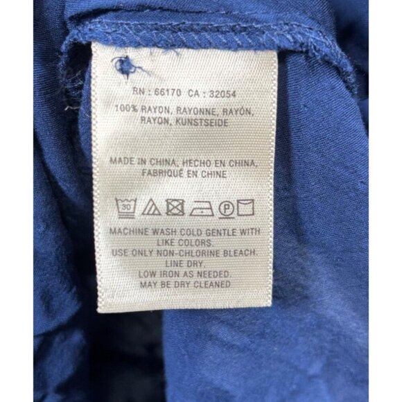 Maeve‎ Womens Blue Textured Swiss Dot Blouse Size US 8  Rayon - Picture 6 of 7